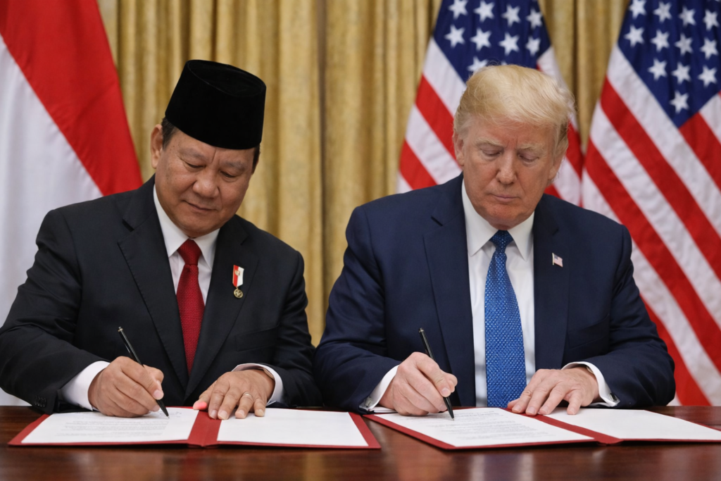 Prabowo and Trump Sign Trade Deal (AI Gen)